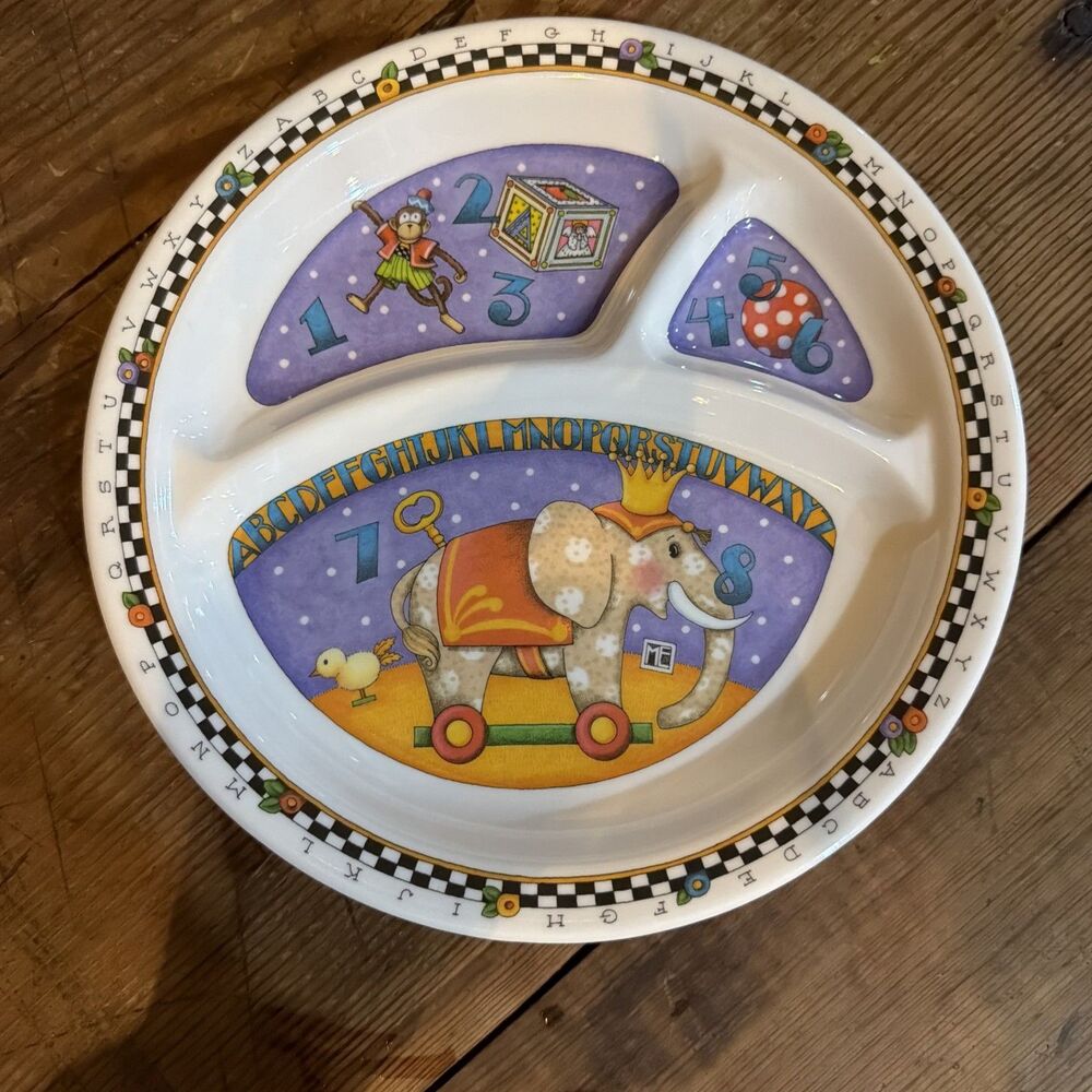 Mary Engelbreit Alphabet Circus Divided Melamine Child Plate 94